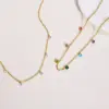 Wholesale Jewelry Simple Style Geometric 201 Stainless Steel Zircon 18K Gold Plated Plating Stainless Steel Necklaces