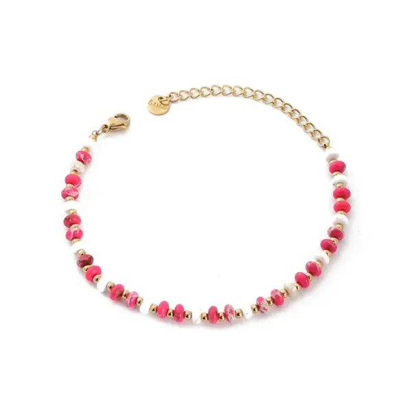 Wholesale Sweet Flower 304 Stainless Steel Artificial Pearl Bracelets In Bulk