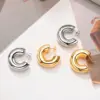 Wholesale 1 Pair Simple Style Geometric Plating 304 Stainless Steel Gold Plated Stainless Steel Earrings