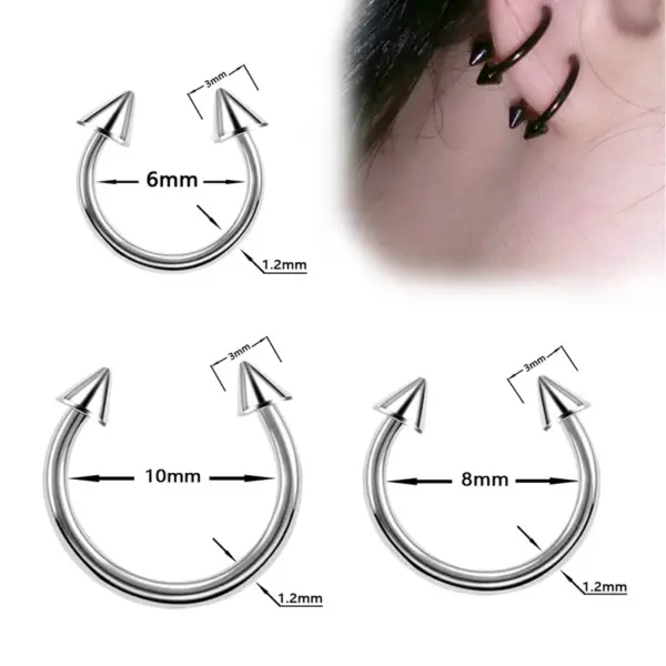 Classic Style Solid Color Stainless Steel Nose Ring In Bulk Nose Pin