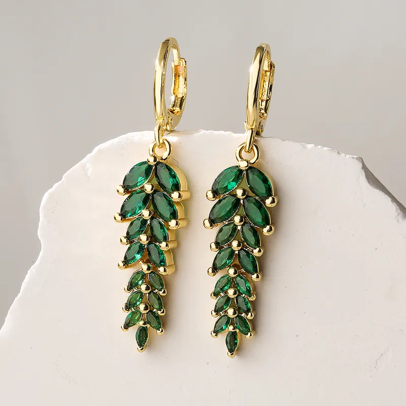 Wholesale 1 Pair Simple Style Leaf Copper Earrings