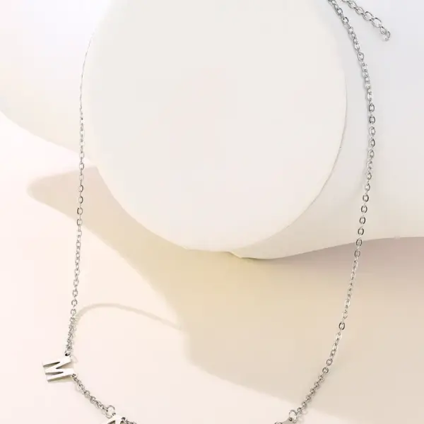 Wholesale 304 Stainless Steel Stainless Steel Letter PVD Coated 18K Gold Plated Elegant Basic Plating Gold Silver Necklace