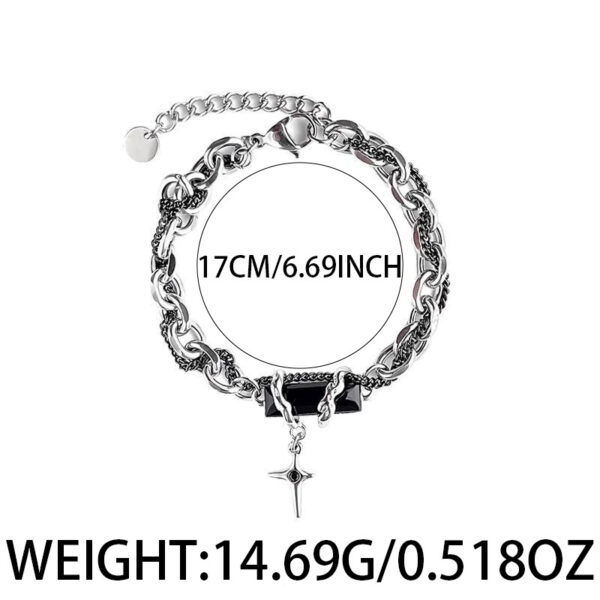 Wholesale Titanium Steel Black Diamond Star Winding Bracelet Men's Niche Ins Simple Bracelet