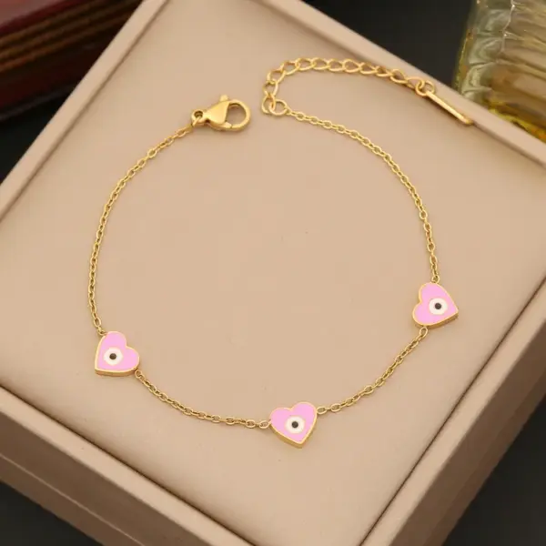 Wholesale Stainless Steel 18K Gold Plated Commute Plating Heart Shape Bracelets