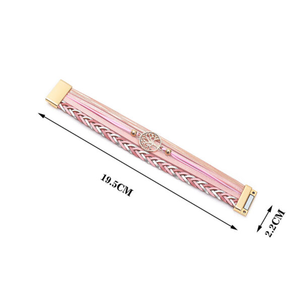 oly-8417abe498262ac6591c253dbfb7aa6a Wholesale Cross-Border Hot Selling Bohemian Ethnic Style Bracelet Multi-Layer Leather Hand-Woven Diamond Magnetic Buckle Personalized Women's Bracelet