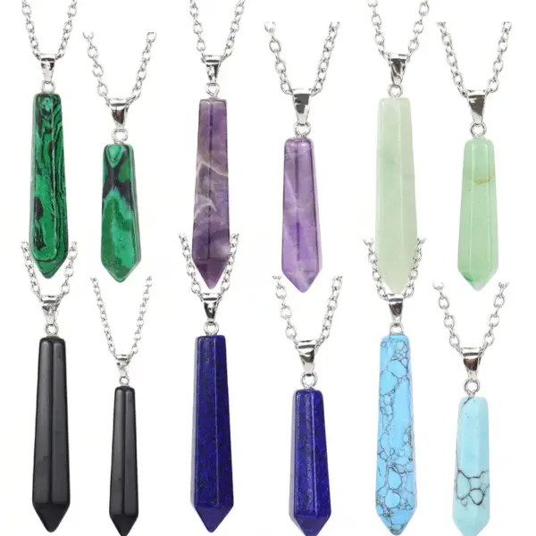 Wholesale Simple Style Leaf Agate Pendant Necklace In Bulk