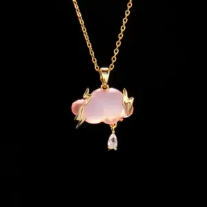Wholesale Simple Style Clouds Copper Gold Plated Pendant Necklace In Bulk