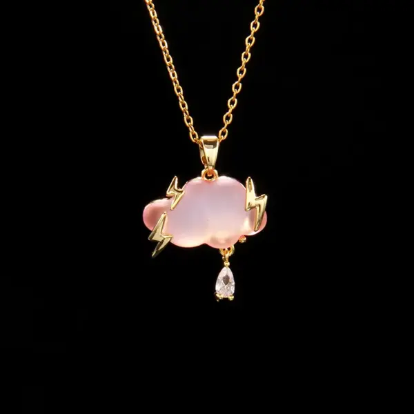 Wholesale Simple Style Clouds Copper Gold Plated Pendant Necklace In Bulk