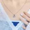 Wholesale Jewelry Elegant Luxurious Shiny Moon Butterfly Bow Knot 304 Stainless Steel Copper Rhinestones Zircon Epoxy Plating Inlay Pendant Necklace
