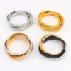 Wholesale PVD Coated 18K Gold Real Gold Plated Solid Color 304 Stainless Steel Hip-Hop Waterproof Non Tarnish 304 Stainless Steel Bangle