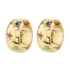 1 Pair Ig Style Vintage Style Classic Style Circle Star Plating Inlay Copper Zircon 18k Gold Plated Earrings