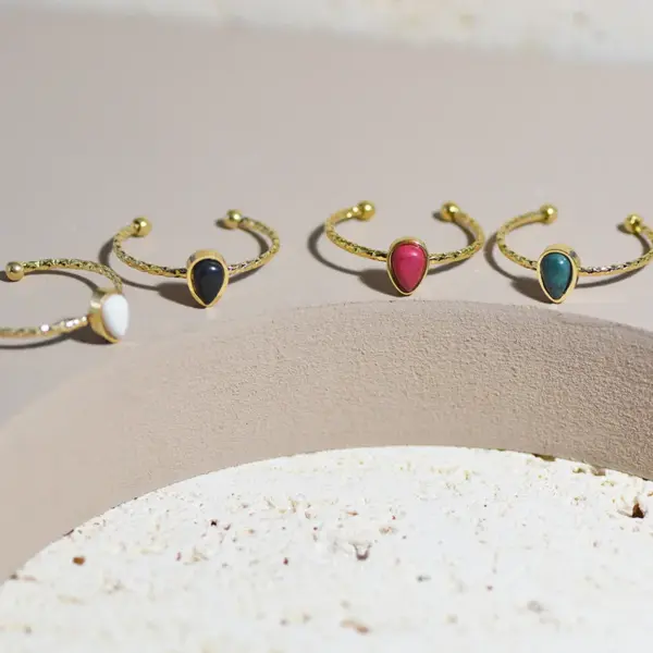 Wholesale PVD Coated 18K Gold Real Gold Plated Water Droplets 304 Stainless Steel Fashion Waterproof Non Tarnish