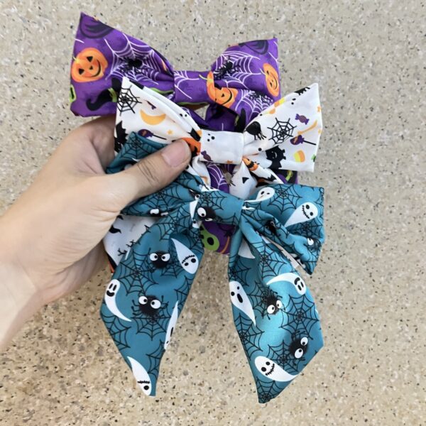Wholesale Amazon Cross-Border Best-Selling Halloween Bow Ribbon Hairpin Versatile Spring Clip Christmas Hair Accessories Headdress Decoration