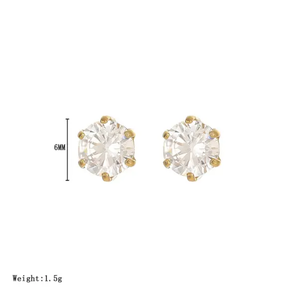 Wholesale PVD Coated 18K Gold Platinum Real Gold Plated Round 304 Stainless Steel Simple Style Waterproof Non Tarnish Ear Studs
