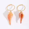 Wholesale Ion Plating (IP) 18K Gold Plated Conch Shell 304 Stainless Steel Natural Exaggerated Marine Style Beach Drop Earrings