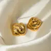 1 Pair Retro Classic Style Square Solid Color 304 Stainless Steel 18K Gold Plated Ear Studs