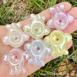 oly-843b4fb33aab35409f873027ba6e74eb Wholesale High-quality Acrylic Beads with iridescent UV glitter, starry sky effect, and luminous straight holes.