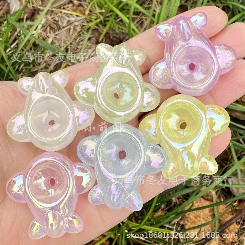 Wholesale High-quality Acrylic Beads with iridescent UV glitter, starry sky eect, and luminous straight holes.
