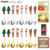 Wholesale Christmas Tableware Dessert Spoon Fork Cartoon Santa Claus Spoon