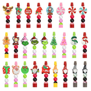 oly-844a2b60843c409fe01f04c402595f51 Wholesale Random 100pcs Christmas Series Creative Ballpoint Pen Bead Accessories