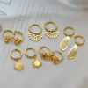 PVD Coated 18K Gold Real Gold Plated Star 304 Stainless Steel Fashion Waterproof Non Tarnish Surgical Steel Earrings