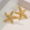 1 Pair Beach Simple Style Classic Style Starfish Shell 304 Stainless Steel Imitation Gold Electroplating Ear Studs