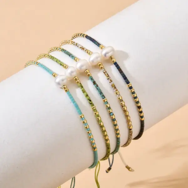 Wholesale Solid Color Natural Stone Pearl Bracelets In Bulk