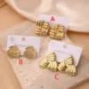 Wholesale 1 Pair/Package Casual Modern Style Triangle Square Polishing Plating 201 Stainless Steel 18K Gold Plated Earrings