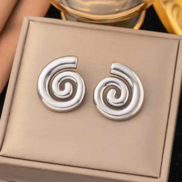 Wholesale PVD Coated Real Gold Plated Geometric Titanium Steel Simple Style Classic Style Waterproof Non Tarnish Earrings Necklace