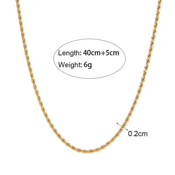 Wholesale PVD Coated Real Gold Plated 18K Gold Geometric 304 Stainless Steel Retro Waterproof Non Tarnish 304 Stainless Steel Necklace