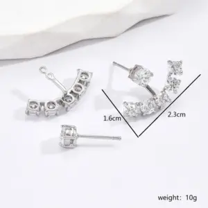 1 Pair Simple Style Shiny Anchor Plating Inlay 201 Stainless Steel Zircon 18K Gold Plated Ear Studs