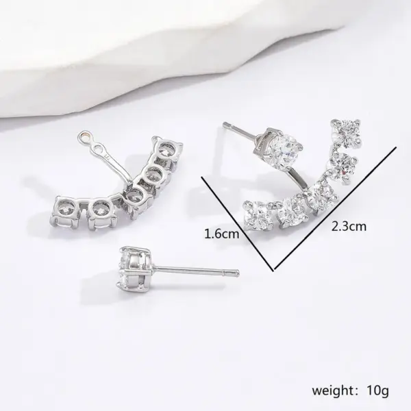 1 Pair Simple Style Shiny Anchor Plating Inlay 201 Stainless Steel Zircon 18K Gold Plated Ear Studs