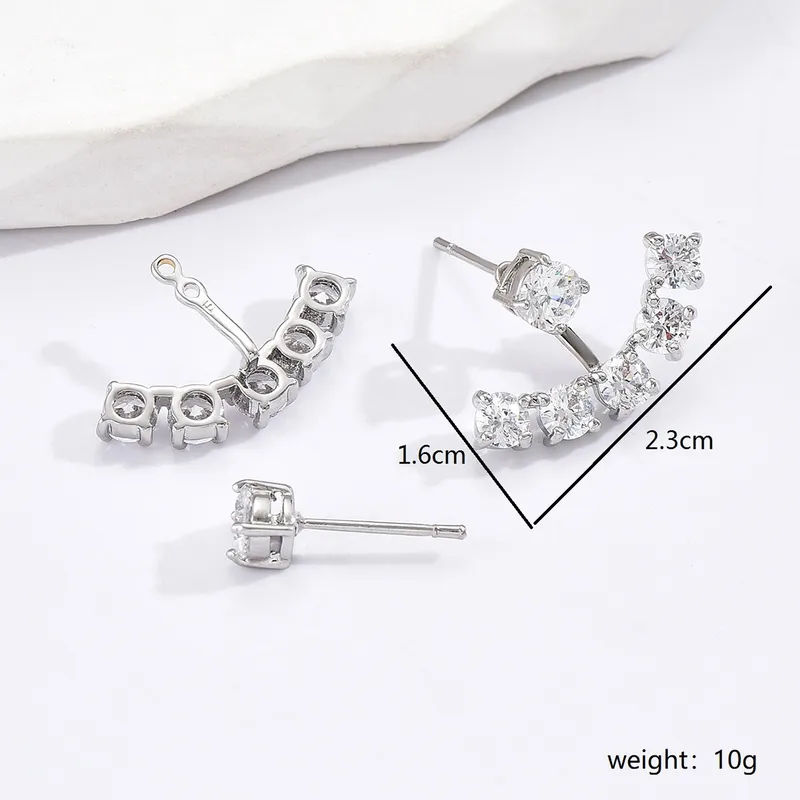 Wholesale 1 Pair Simple Style Shiny Anchor Plating Inlay 201 Stainless Steel Zircon 18K Gold Plated Ear Studs