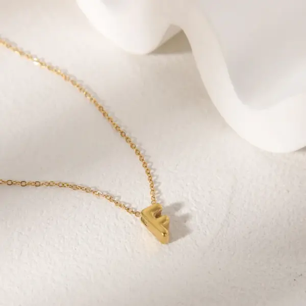 Wholesale Jewelry Simple Style Commute Letter 304 Stainless Steel 18K Gold Plated Pendant Necklace