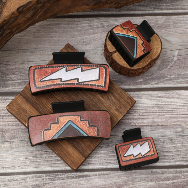 Wholesale Western lightning bolt leather grabber