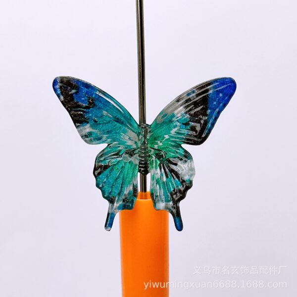 oly-84649e62f802c96d820b05f5ffe239e6 Wholesale 3. Printed Simulation Butterfly Vertical Hole Loose Beads