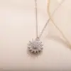 Wholesale Ins Style Geometric Titanium Steel Inlaid Zircon Pendant Necklace