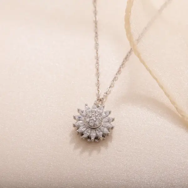 Wholesale Ins Style Geometric Titanium Steel Inlaid Zircon Pendant Necklace