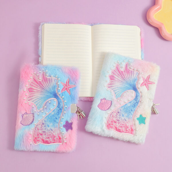 Wholesale Ocean Series Plush Notebook Chilen's Diary with Lock
