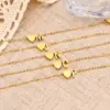 PVD Coated Real Gold Plated Letter Heart Shape 304 Stainless Steel Simple Style Waterproof Non Tarnish 304 Stainless Steel Bracelets