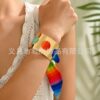 oly-847e8ccf72906f11895998c04c02e129 Wholesale Rainbow scarf heart metal irregular bracelet