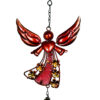 Wholesale Cross-border New Products Angel Wind Bell Iron Metal Crafts Hanging Decorations Glass Painted Spray Courtyard Balcony Porch Pendant