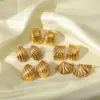 Ion Plating (IP) 18K Gold Plated Rhombus 304 Stainless Steel Beach Simple Style Waterproof Non Tarnish Ear Studs