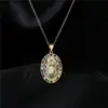 Wholesale Copper Micro-inlaid Zircon Religious Jewelry Golden Necklace Maria Pendant