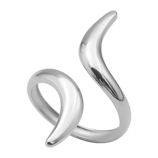 PVD Coated Real Gold Plated 18K Gold Geometric 304 Stainless Steel Simple Style Waterproof Non Tarnish Open Rings