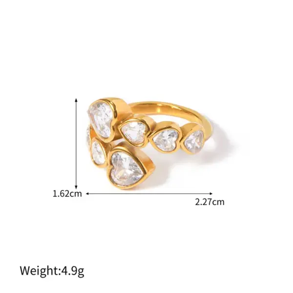 Wholesale Jewelry Classic Style Snake 304 Stainless Steel Zircon 18K Gold Plated Rings