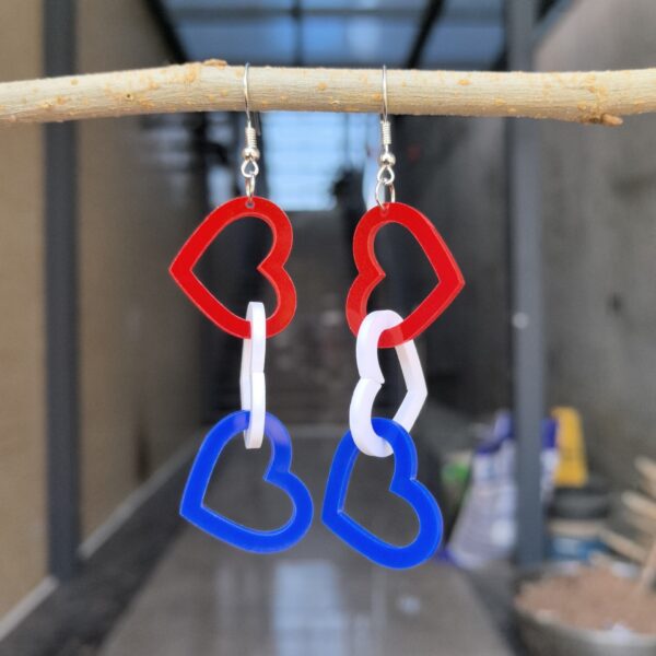 Wholesale Cross-border US Independence Day Stereo Rotating Love Round Square Triangle Acrylic Earrings Festival Earrings