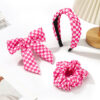 Wholesale New Checkerboard Pattern Bow Spring Clip Half-Tied Hair Clip