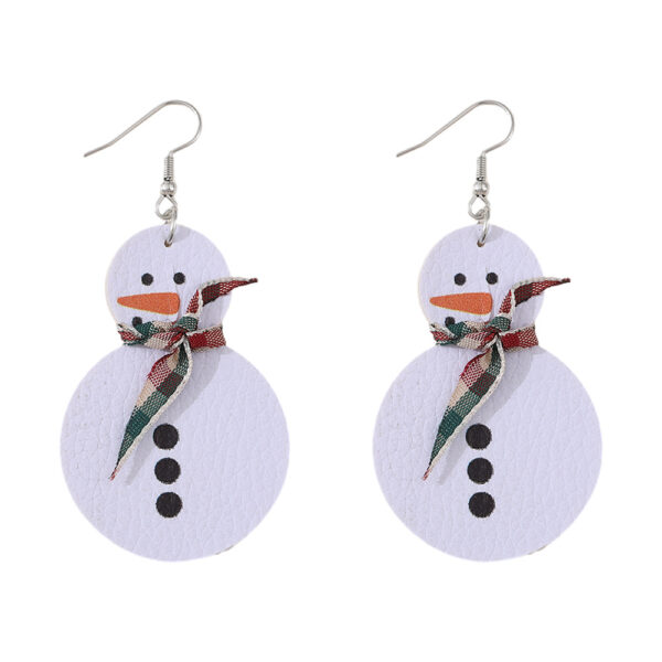 oly-849ed8c2dec01fafcbbece403bf8781e Wholesale Christmas snowman scarf plaid ribbon earrings