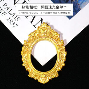 Resin photo frame: oval pearl gold single / Angel Photo Frame Series Accessories